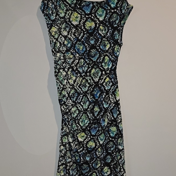 Apt. 9 Blue Green Sheath Dress Crew Neck Midi - Picture 3 of 4
